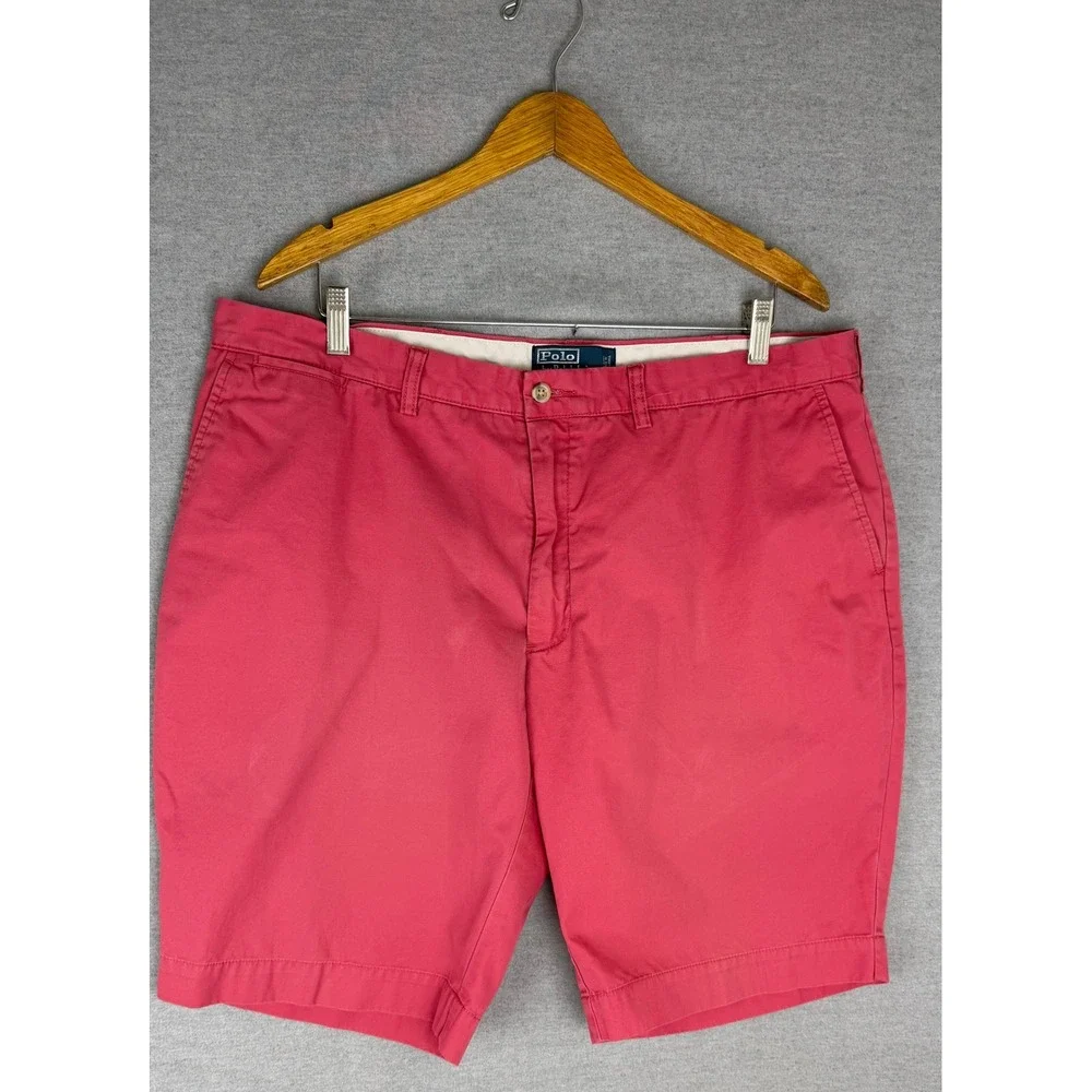 Polo Ralph Lauren Mens Classic Chino Shorts‎ Raspberry Pink 100% Cotton 37x10